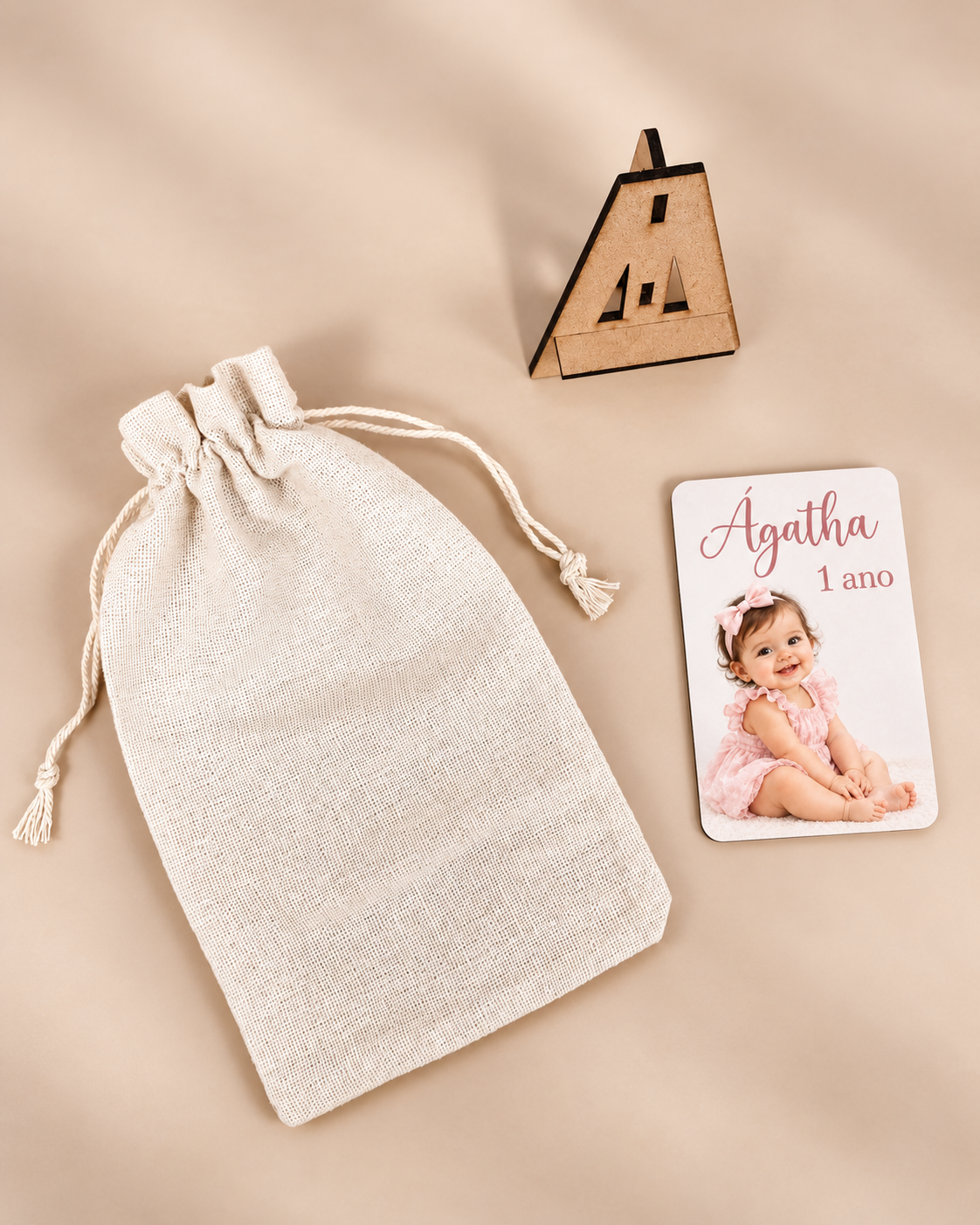 Mini Plaquinha Personalizada com Cavalete e Saquinho — imagem 2